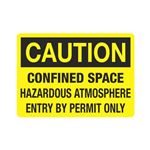 Caution Confined Space Hazardous Atmosphere Enter By Permit Only Sign